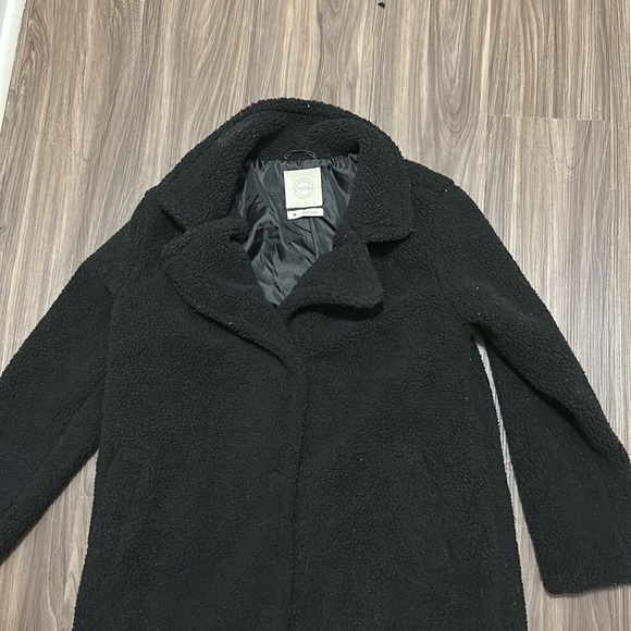 Stoosh Black Sherpa Trench Coat - Picture 2 of 7